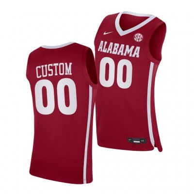 Men's Alabama Crimson Tide #00 Custom Crimson 2021 NCAA Replica College Basketball Jersey 2403TMRK6